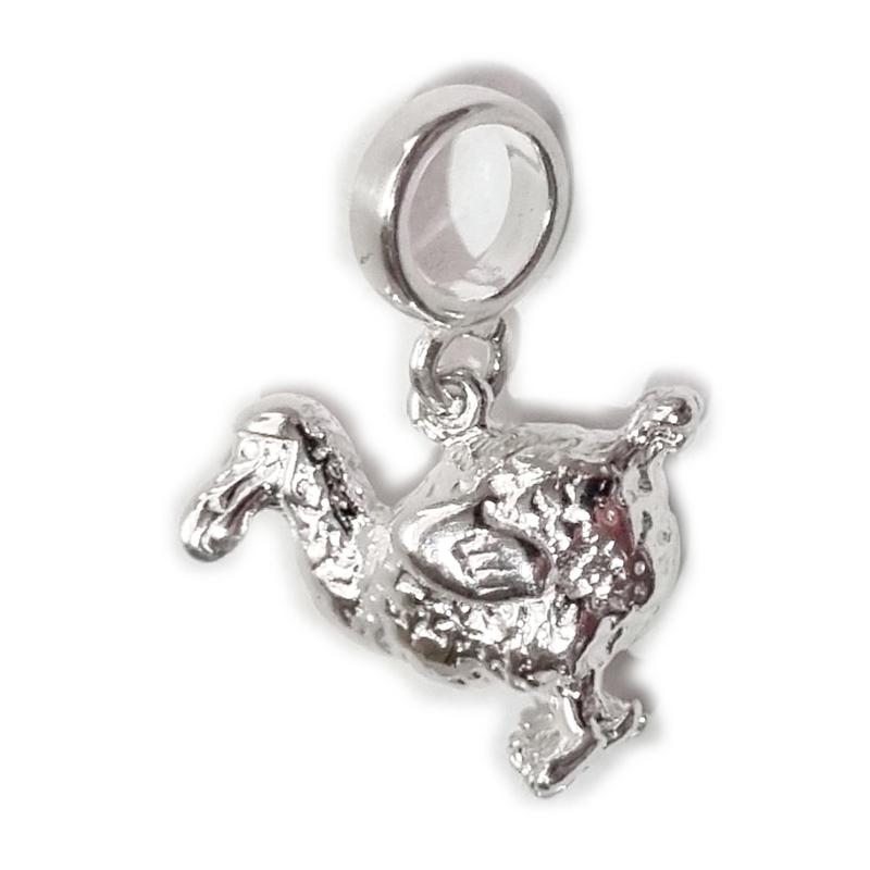 Sterling Silver Dodo Bead Charm, Unique Accessory